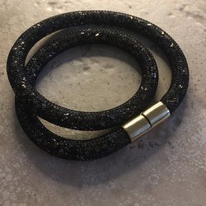 Swarovski Stardust Black/Gold Tone Wrap Bracelet